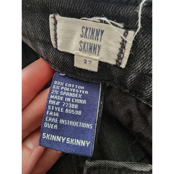 Madewell Skinny Skinny Jeans Dark Wash Sz 27 Biker Moto Zipper Bold Punk Baddie - Picture 12 of 13